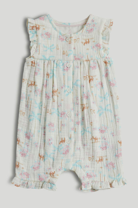 Camel Cotton Romper
