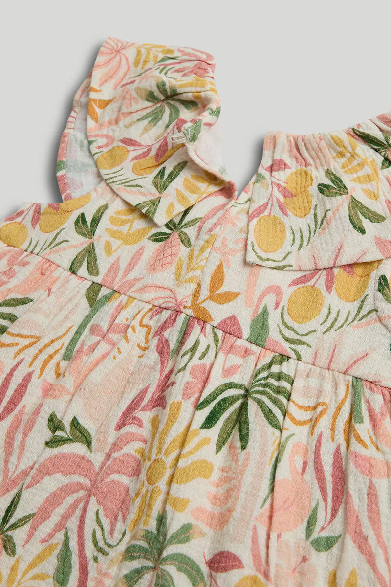 Tropical Double-Gauze Dress