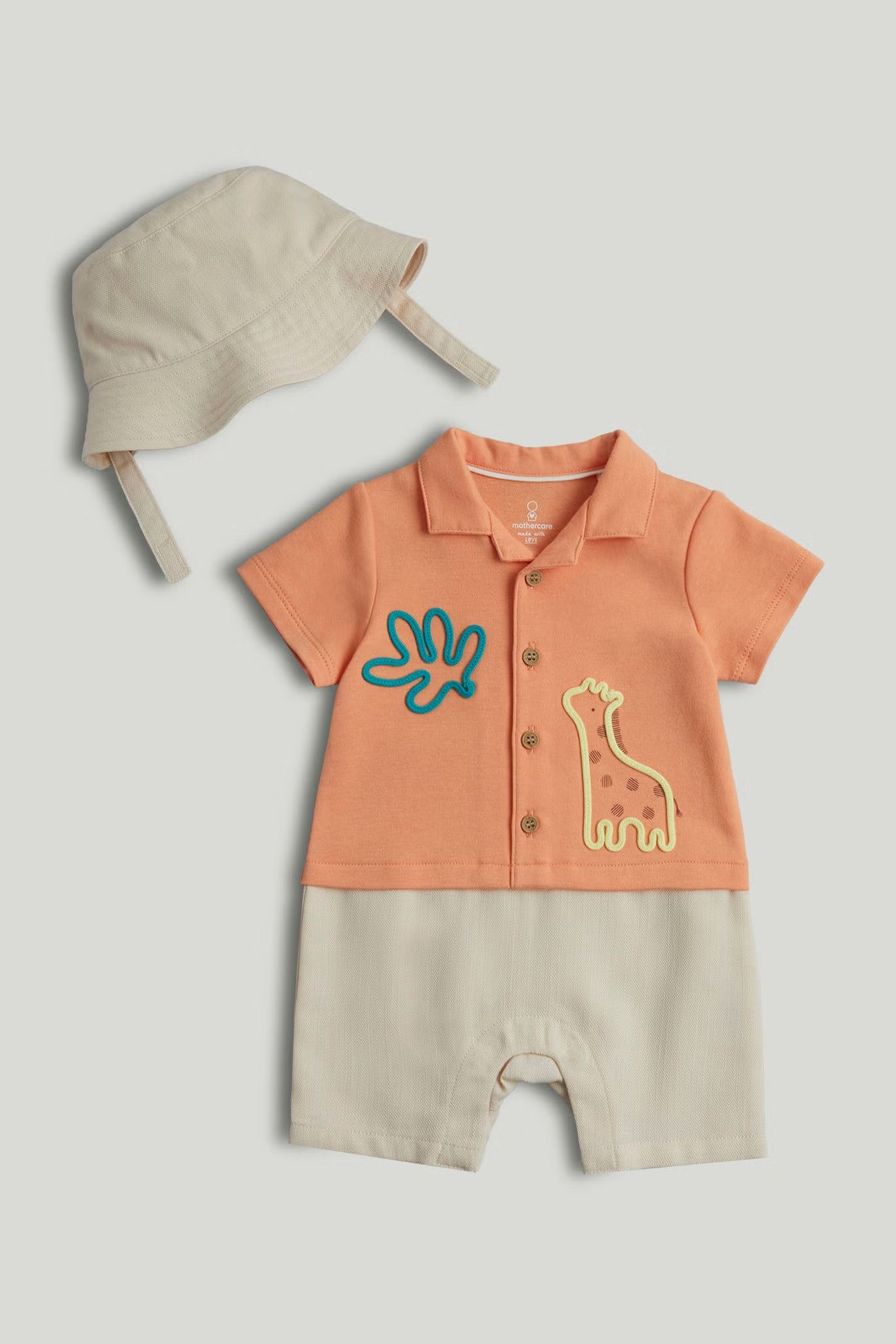 Shirt And Shorts Romper And Hat Outfit
