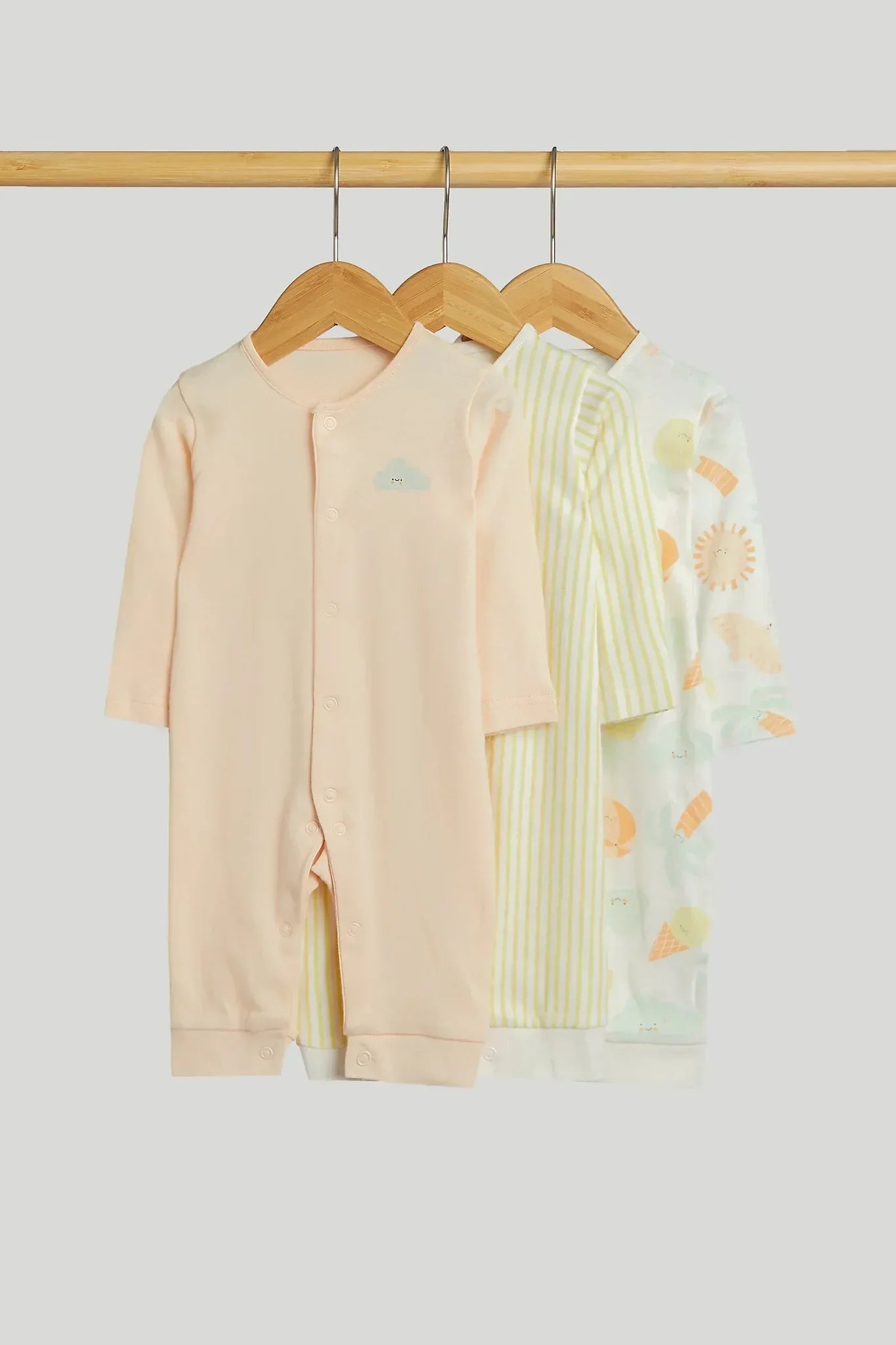 3 Pack Summer Footless Sleepsuits