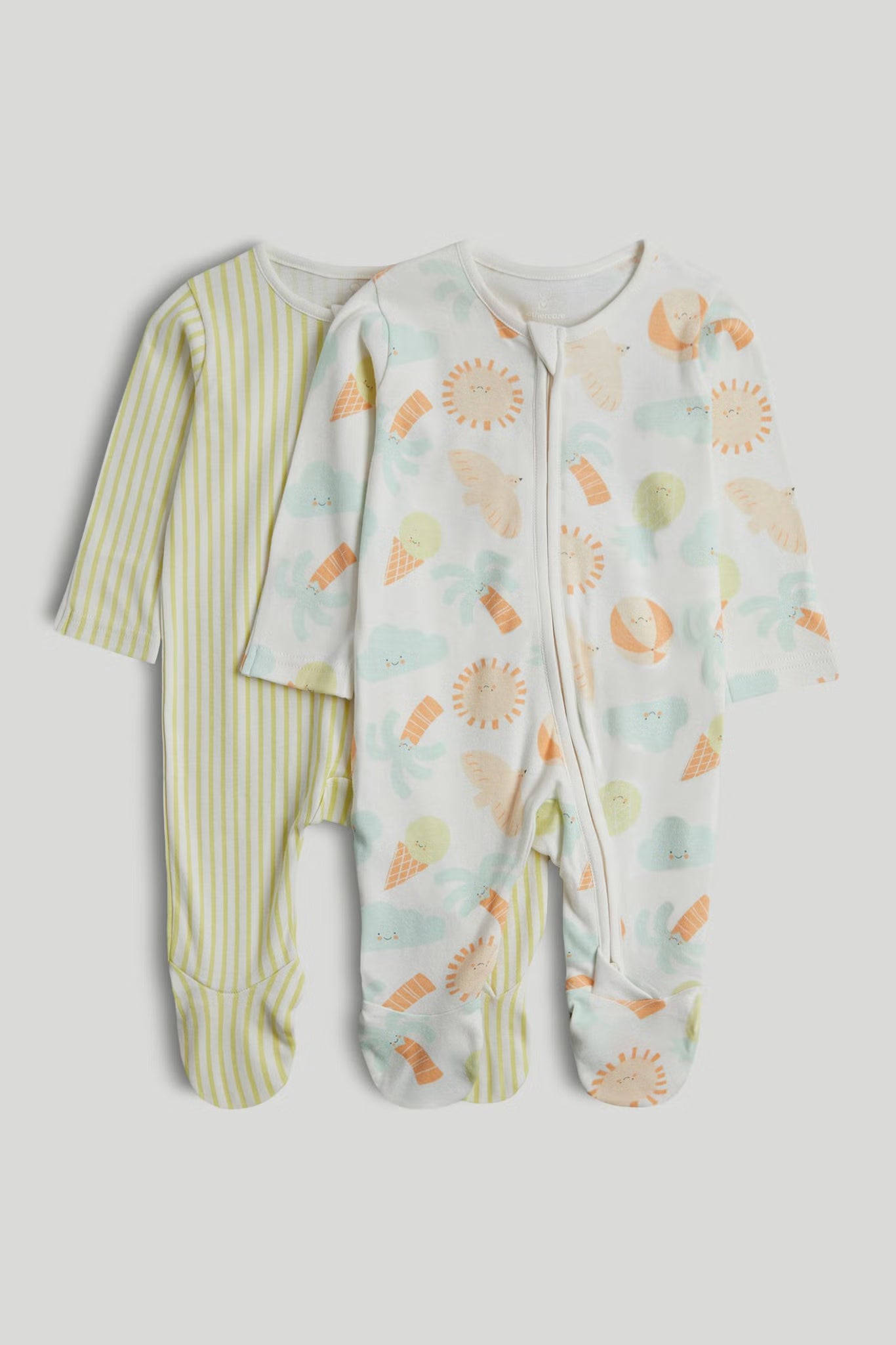 2 Pack Beach Zip-Up Sleepsuits