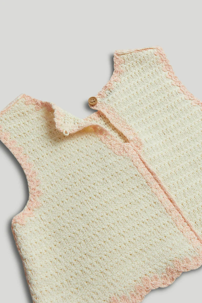 Cream Crochet Top and Shorts Outfit
