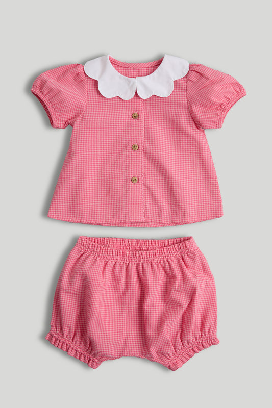 Pink Blouse And Trousers Outfit