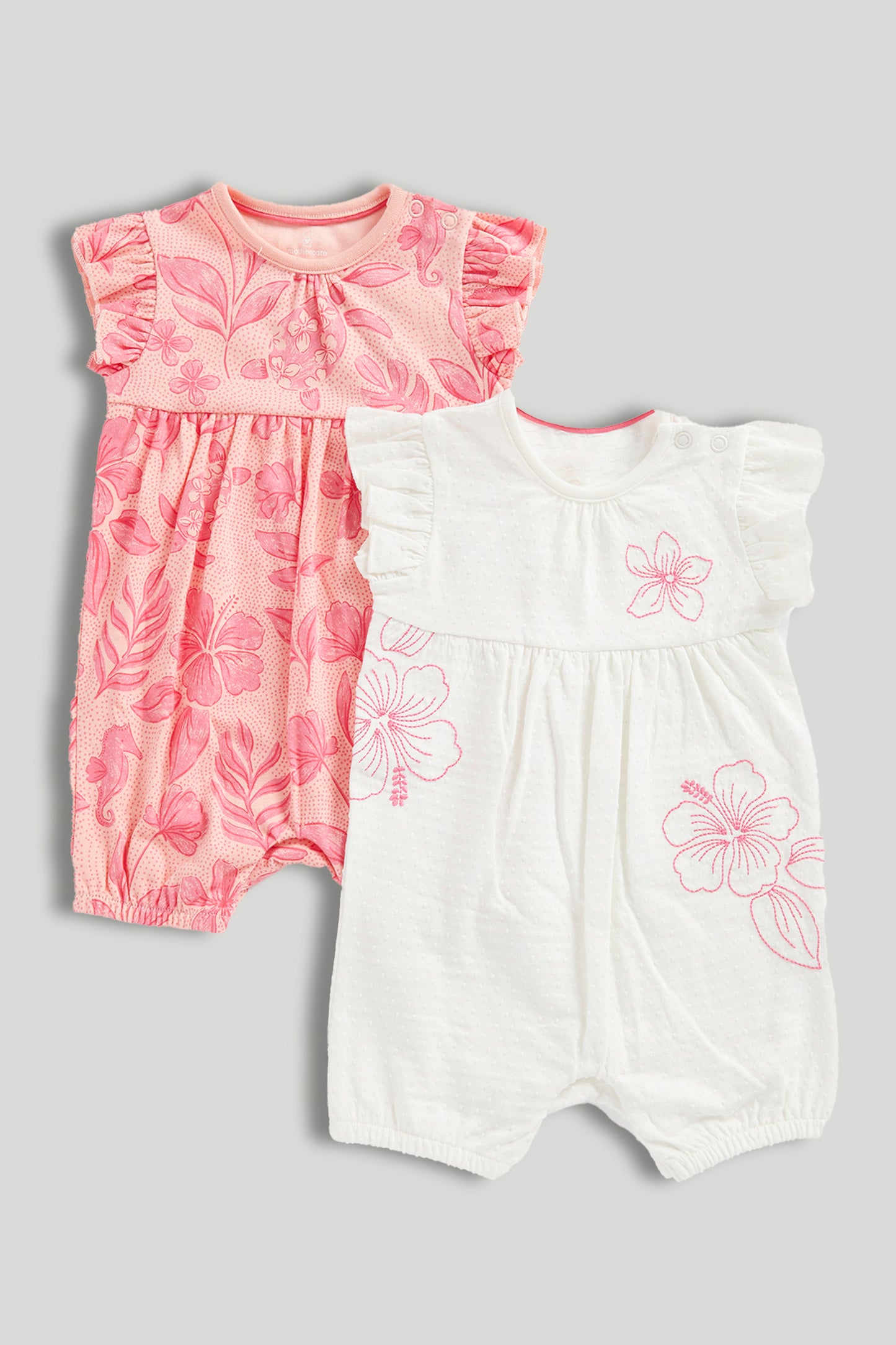 2 Pack Flower Rompers