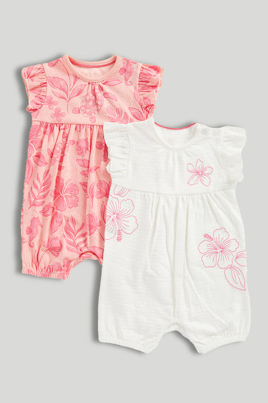 2 Pack Flower Rompers