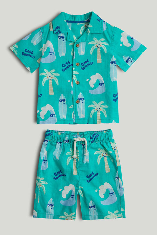 Beach Shirt and Shorts Outfit