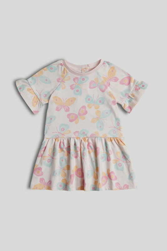Pink Butterfly Jersey Dress