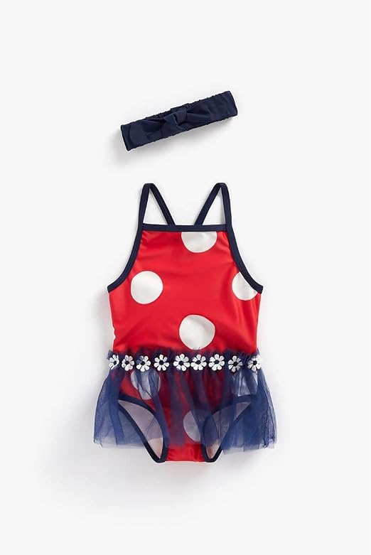 Girls Spot Red Swimsuit
