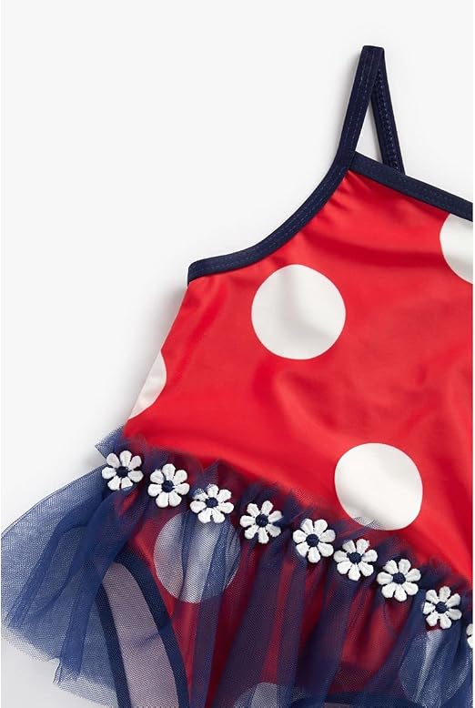 Girls Spot Red Swimsuit