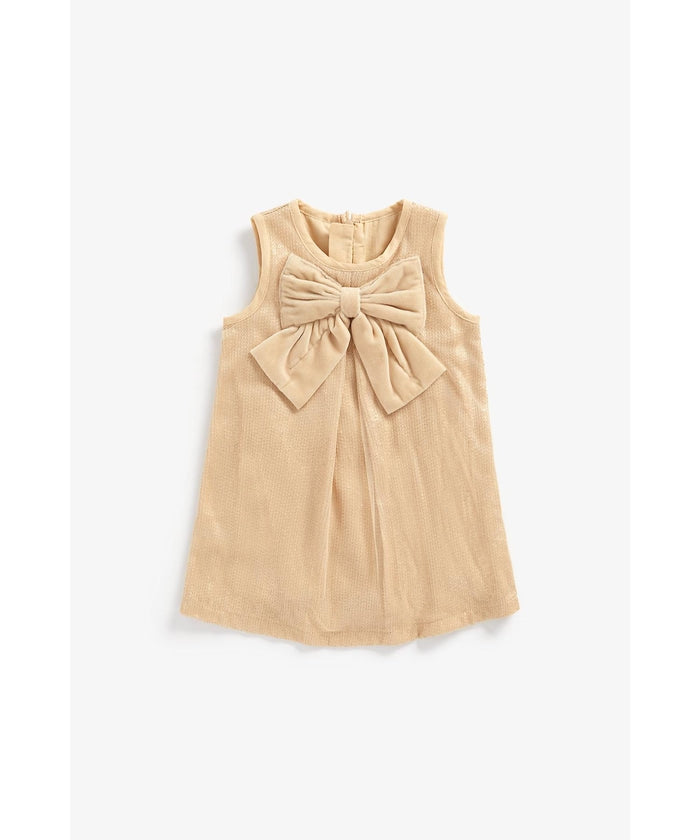 Sparkly Sleeveless Gold & Cream Dress