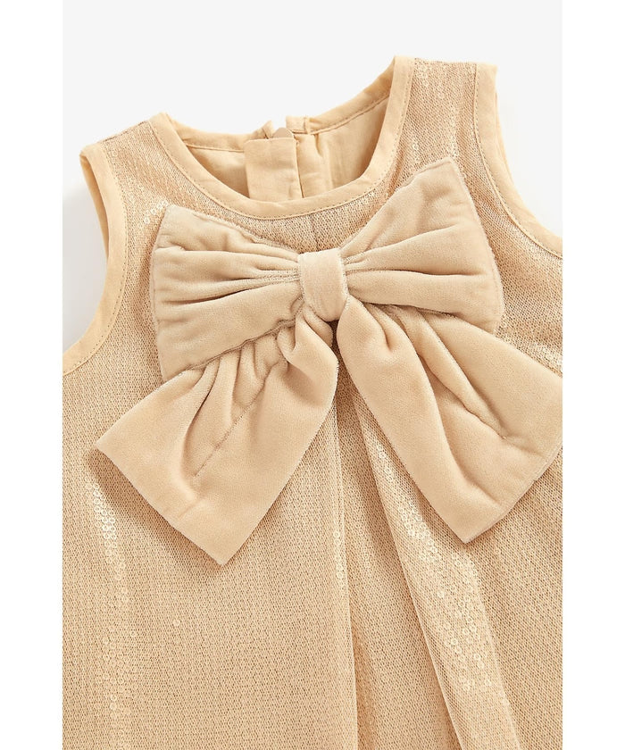 Sparkly Sleeveless Gold & Cream Dress