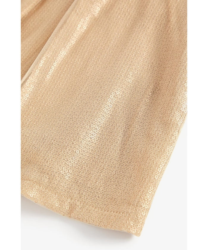 Sparkly Sleeveless Gold & Cream Dress