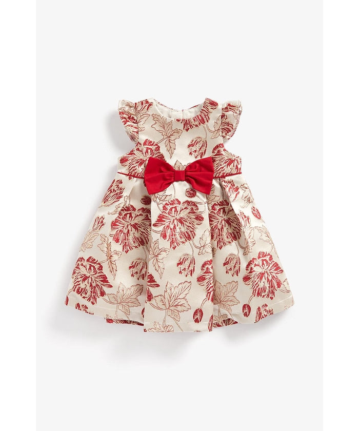 Sleeveless A-Line Dress in Red Floral