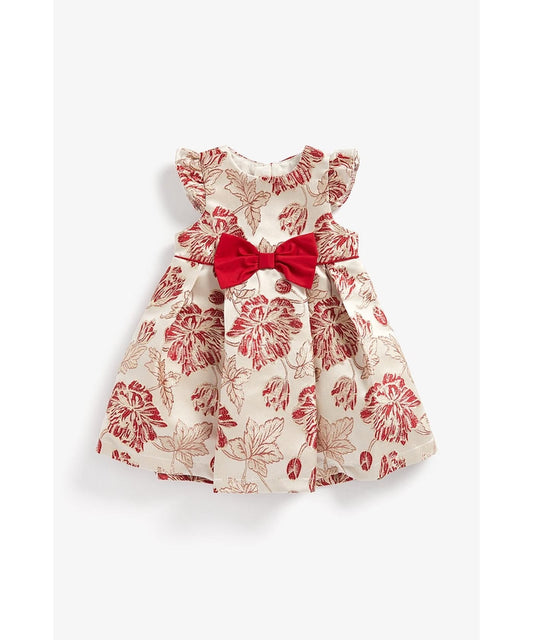 Sleeveless A-Line Dress in Red Floral