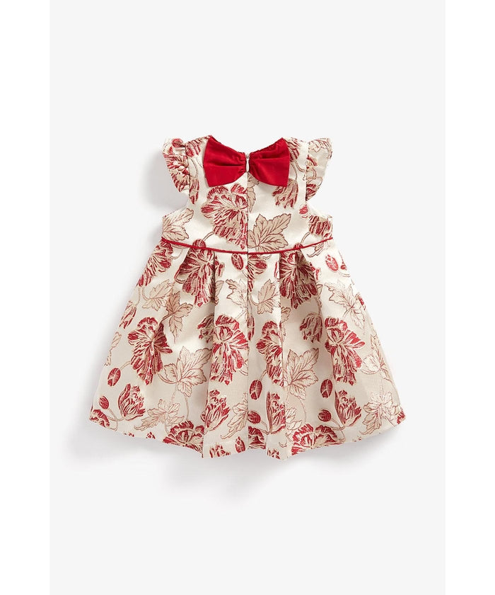 Sleeveless A-Line Dress in Red Floral