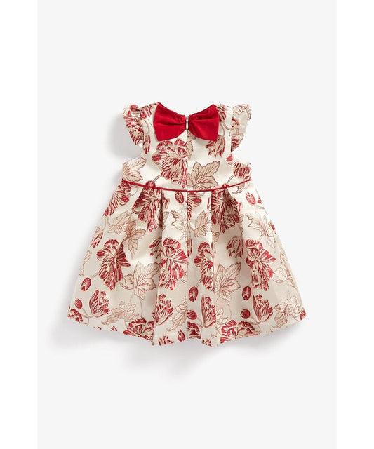 Sleeveless A-Line Dress in Red Floral