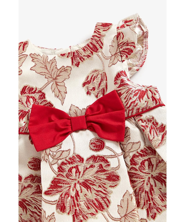 Sleeveless A-Line Dress in Red Floral