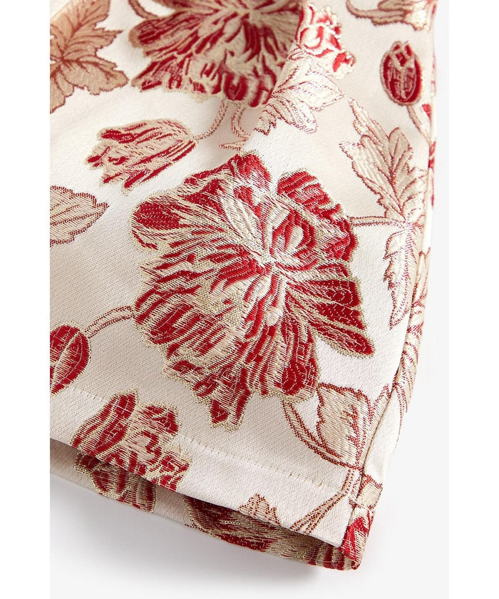 Sleeveless A-Line Dress in Red Floral