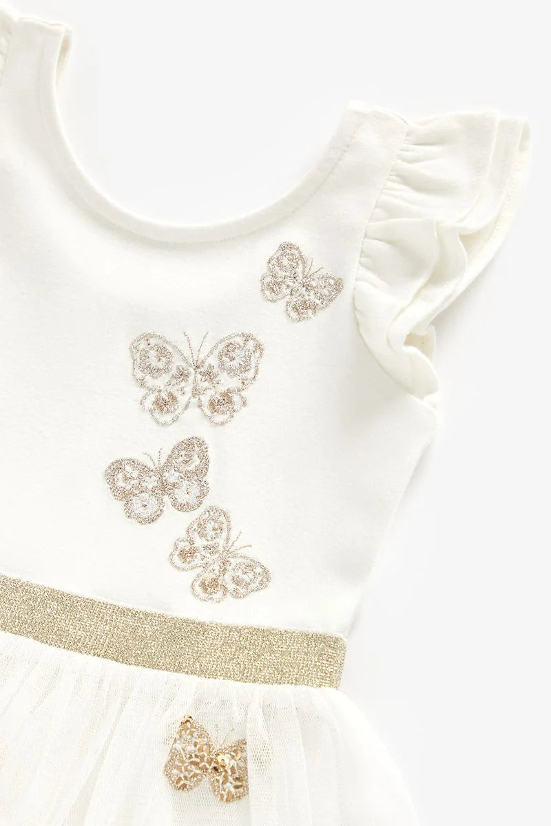 Gold Butterfly Twofer Dress