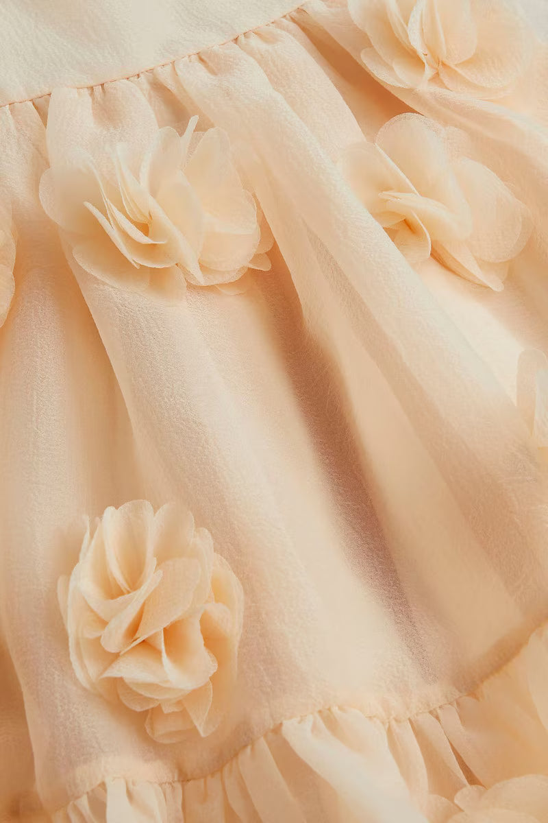 Peach Flower Occasion Dress