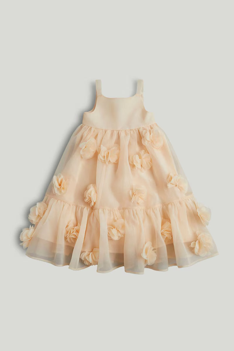 Peach Flower Occasion Dress