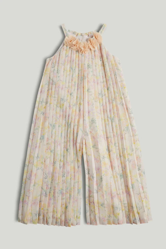 Pleated Floral Jumpsuit