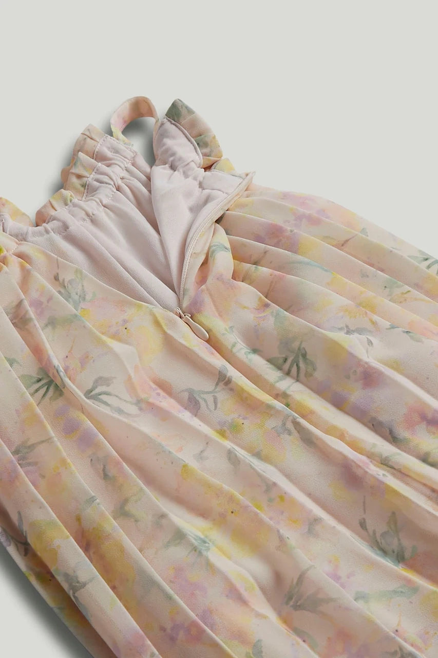 Pleated Floral Jumpsuit