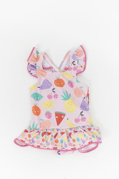 Tutti Frutti Skirted Swimsuit in Pink
