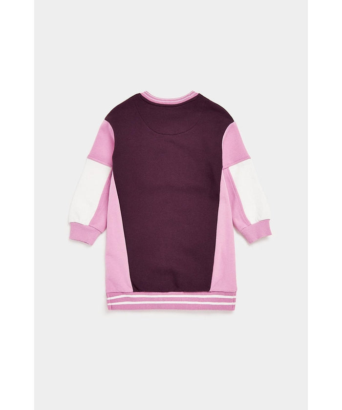 Colorblock Pattern Sweatshirt in Purple