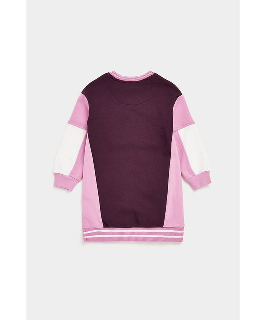 Colorblock Pattern Sweatshirt in Purple