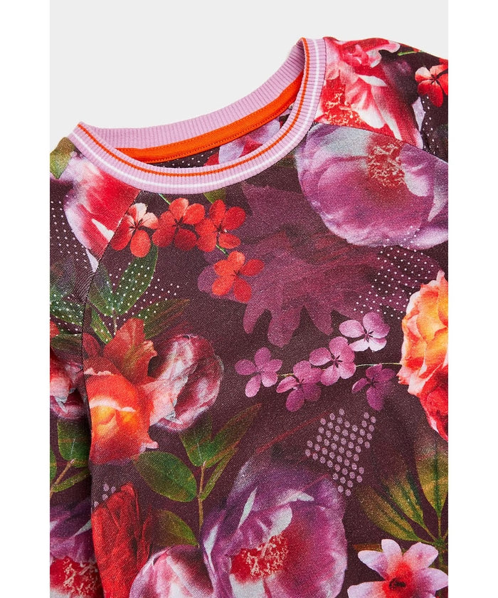 Floral Tape Covered Neck Seam Dress