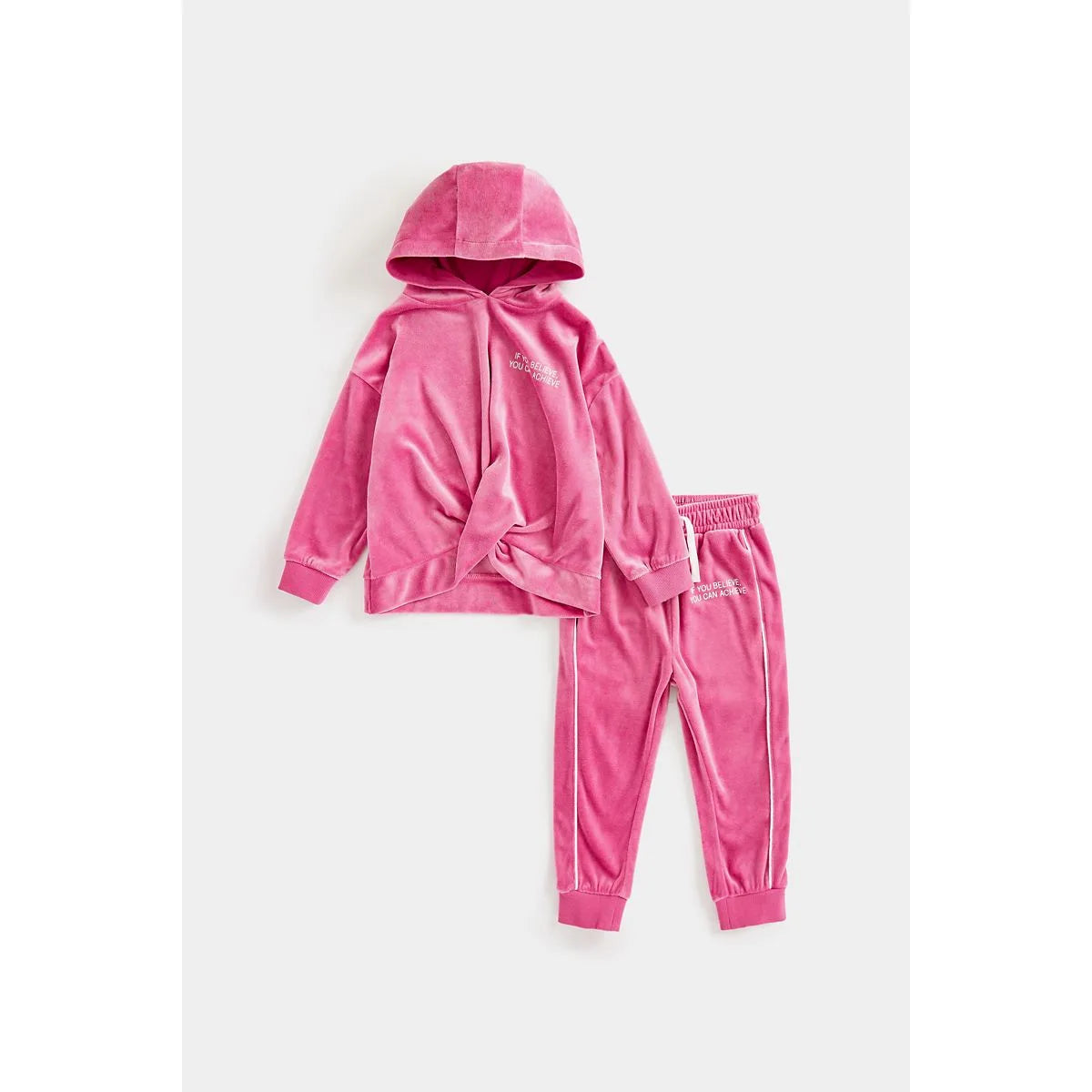 Pink Hooded Tracksuit Set