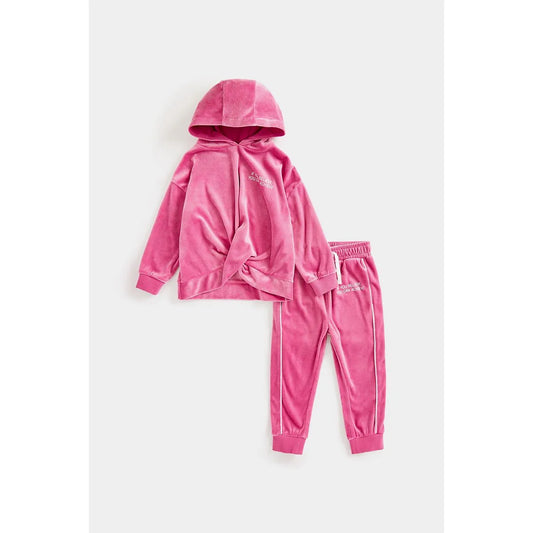 Pink Hooded Tracksuit Set