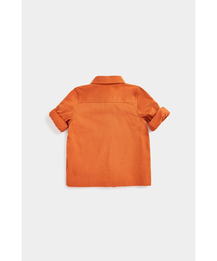 Button-Up Shacket with T-Shirt