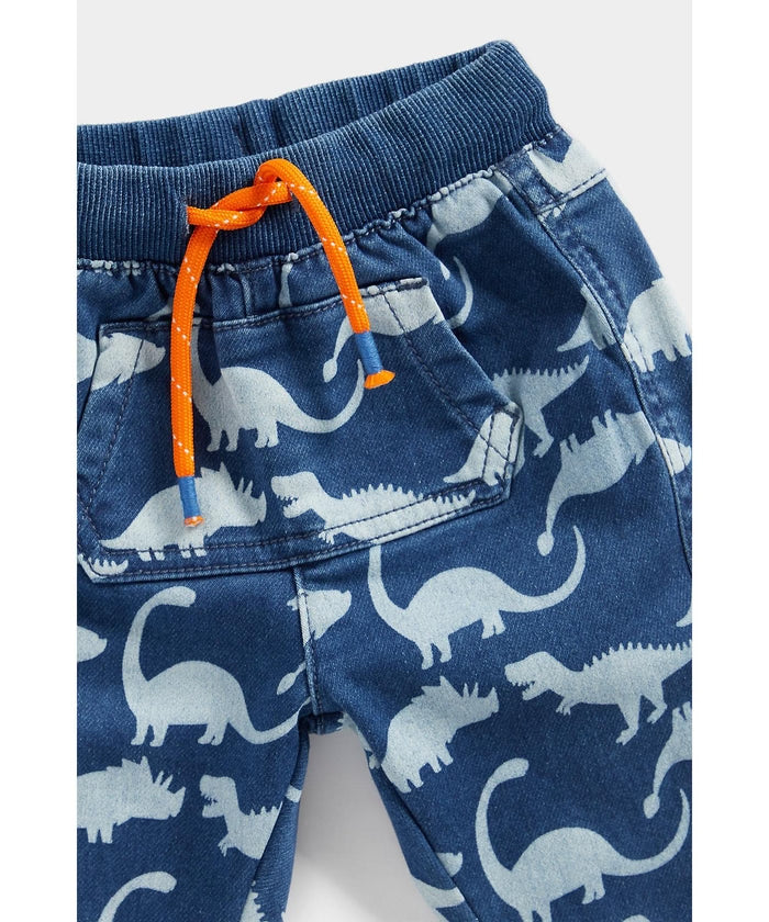 Wide Elasticated Waistband Joggers in Blue