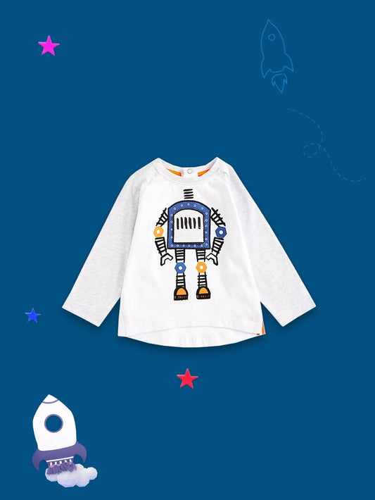 Robot Printed Long-Sleeve T-Shirt