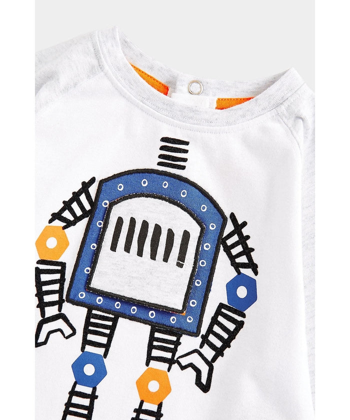 Robot Printed Long-Sleeve T-Shirt