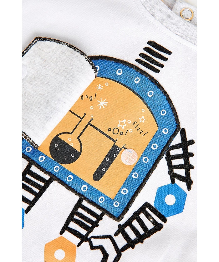 Robot Printed Long-Sleeve T-Shirt