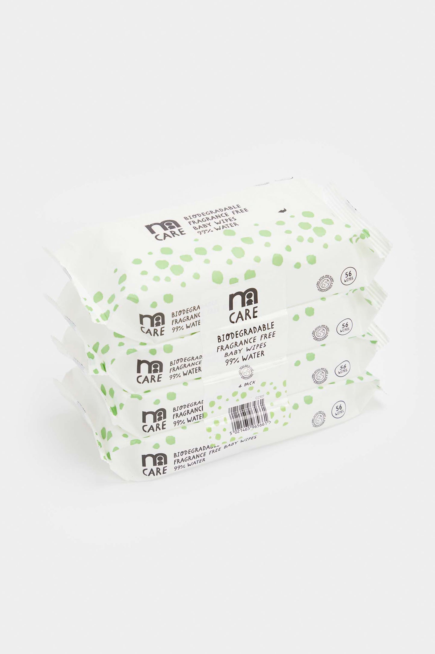 4Pk Biodegrad Fragrance Free Wet Wipes 56Pc