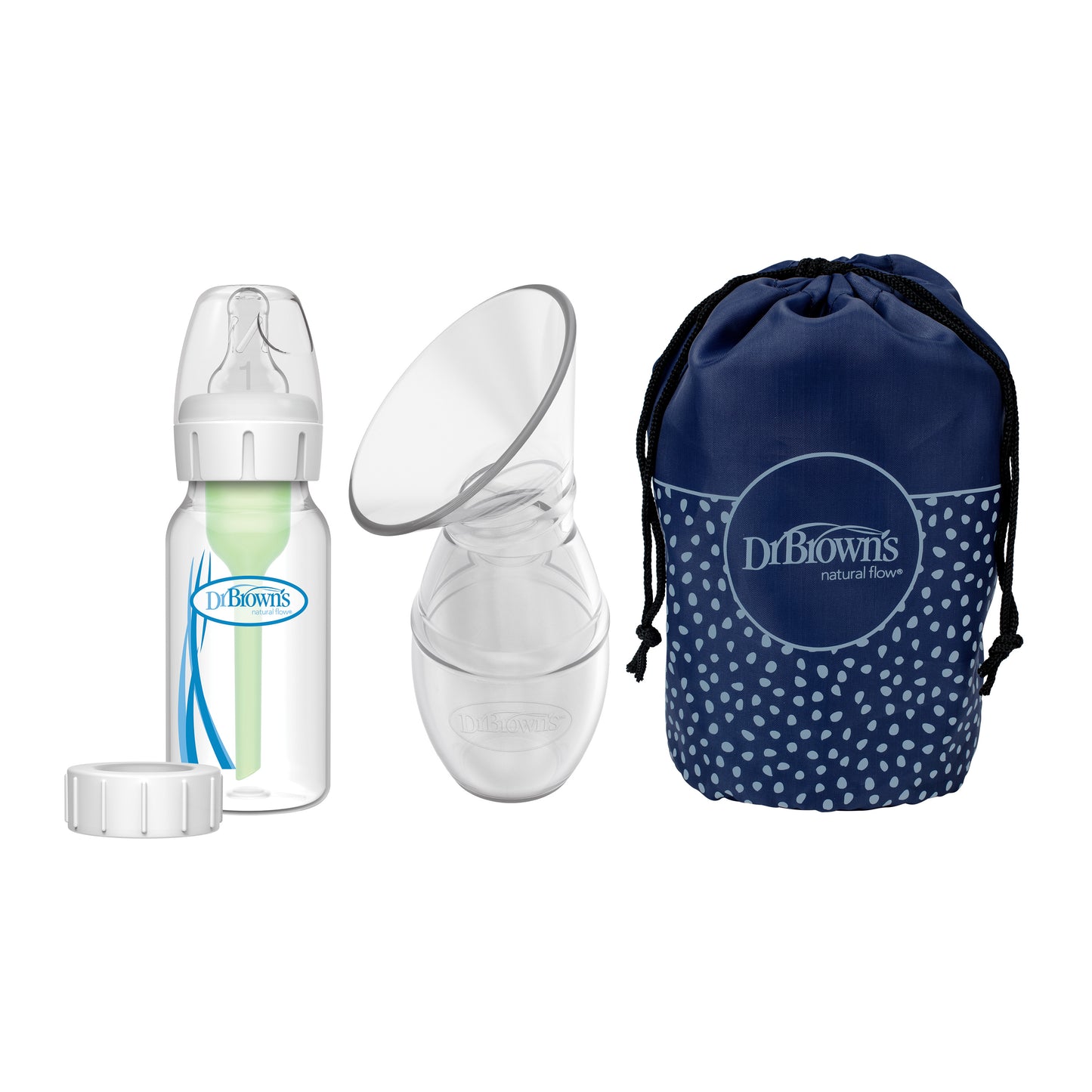 Dr Brown Silicone One Piece Breast Pump Hands Free Baby Bottle