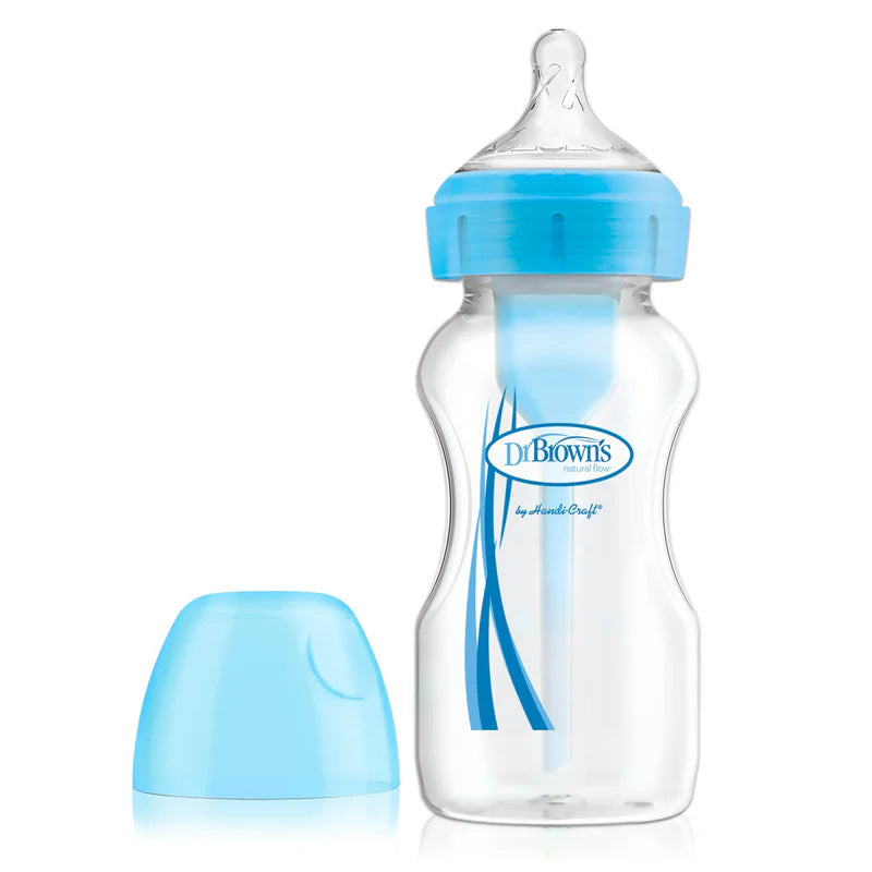 Dr Brown Options+ Wide Neck Baby Bottle 270Ml-Blue