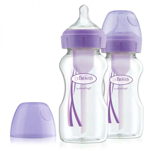 Dr Brown Options+ Wide Neck Baby Bottle 270Ml- Purple