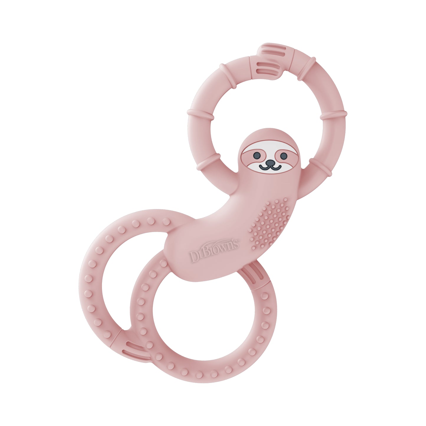 Dr Brown Sloth Long Limbed Silicone Teether-Pink 3M+