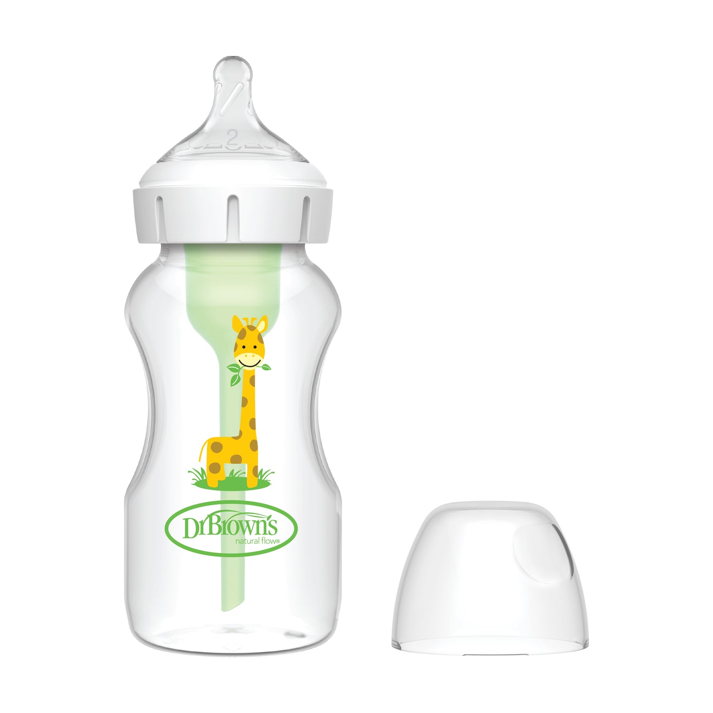 Dr Brown Pp Wide Neck Anti Colic Options+Baby Bottle-Giraffe