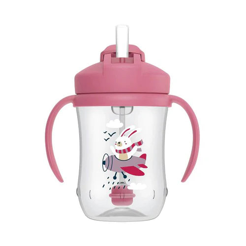 First Straw Cup w/Handle 9oz/270 ML Pink Bunny