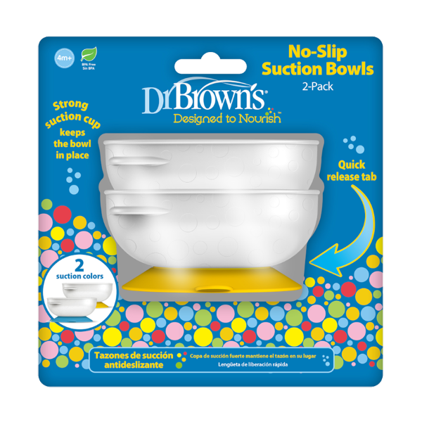Dr Brown's No-Slip Suction Bowl 2pk
