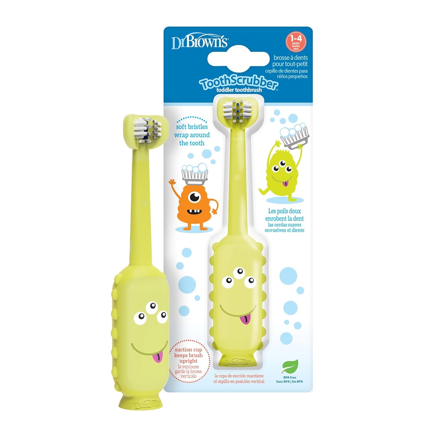 ToothScrubber Toddler Toothbrush Monster Green 1pk