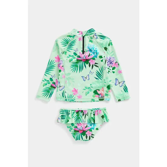 Floral Sunsafe Swim Set in Turquoise