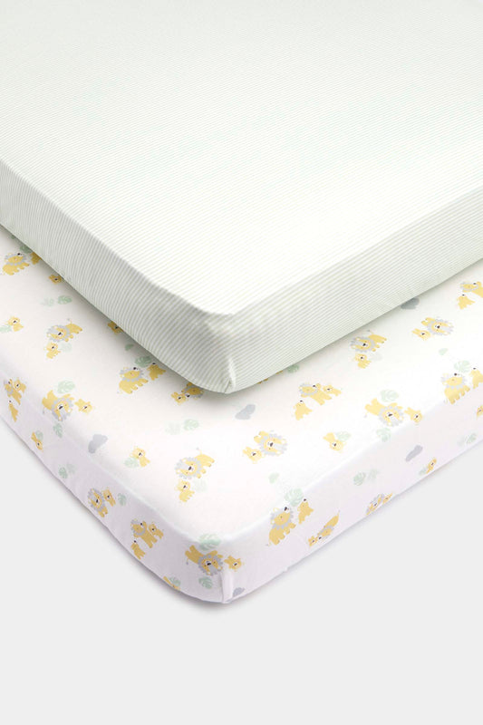 Lion 2Pk Cotbed Fitted Sheet Cotton
