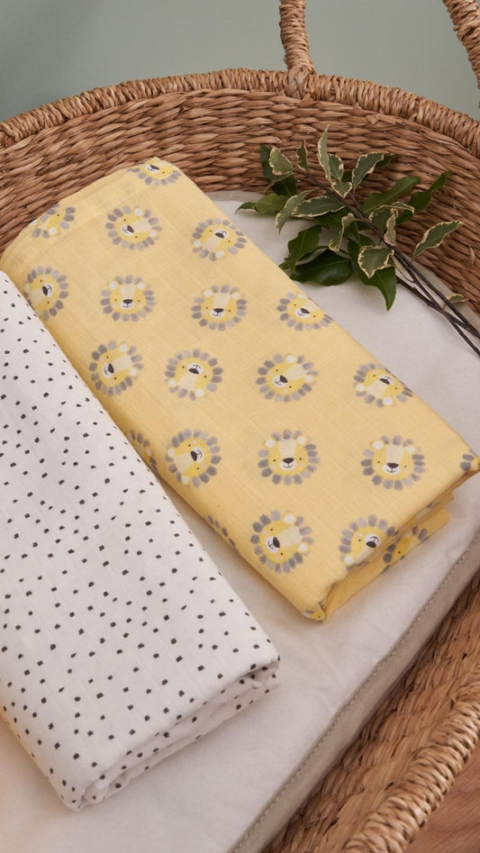 Lion Extra-Large Muslins 2-Pack